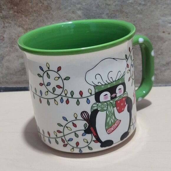 Temptations by Tara Coffee Mug Winter Whitney Penguin Christmas Lights Chef Hat - Picture 5 of 11